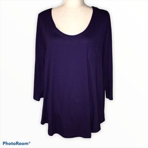 Purple 3/4 Sleeve Blouse.